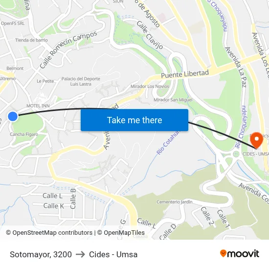 Sotomayor, 3200 to Cides - Umsa map