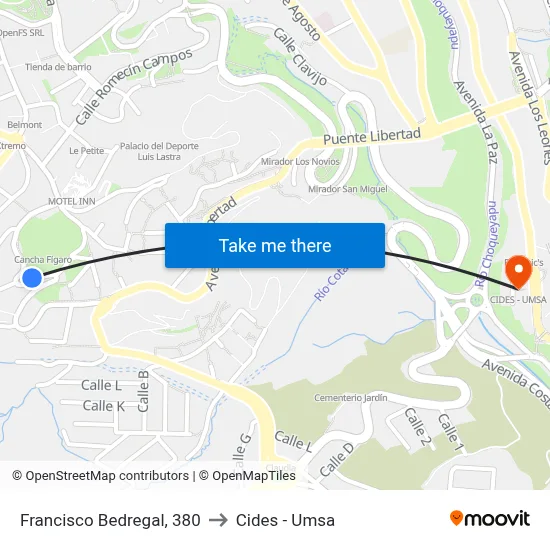 Francisco Bedregal, 380 to Cides - Umsa map