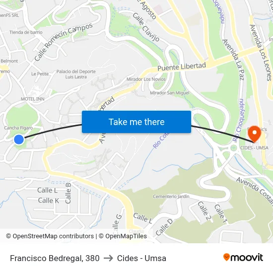 Francisco Bedregal, 380 to Cides - Umsa map