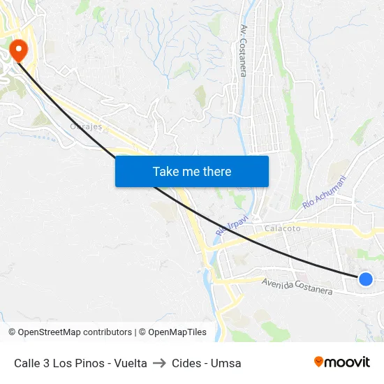 Calle 3 Los Pinos - Vuelta to Cides - Umsa map