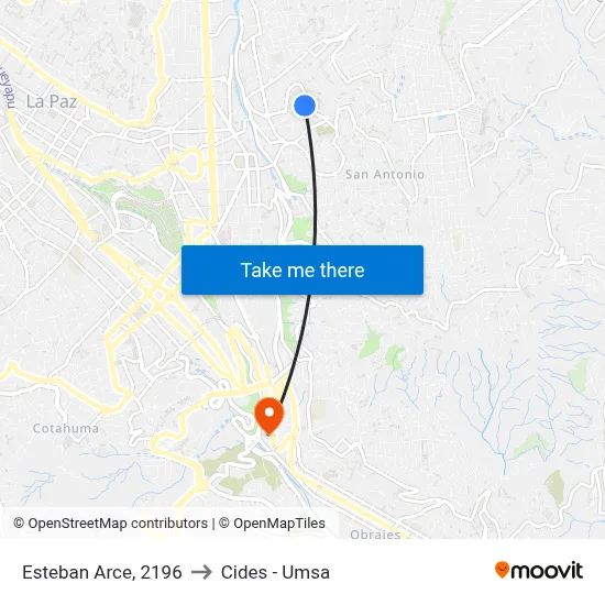 Esteban Arce, 2196 to Cides - Umsa map
