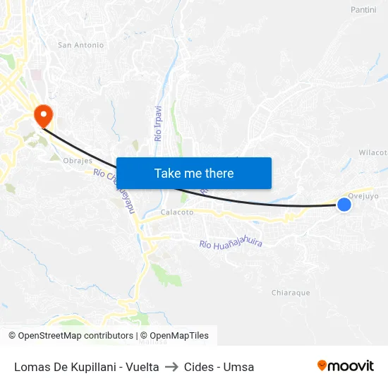Lomas De Kupillani - Vuelta to Cides - Umsa map