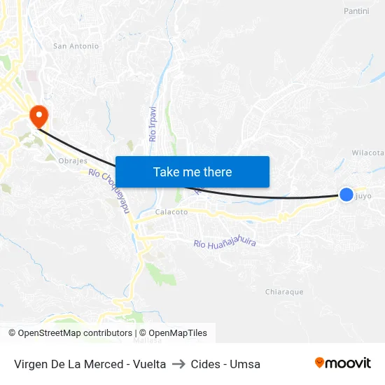 Virgen De La Merced - Vuelta to Cides - Umsa map