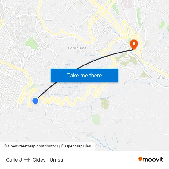 Calle J to Cides - Umsa map