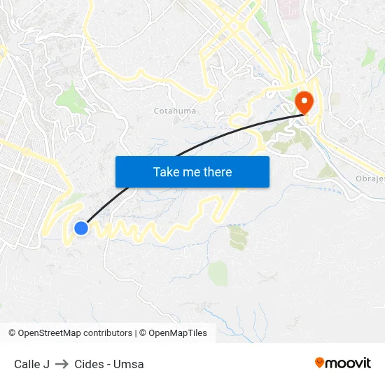 Calle J to Cides - Umsa map