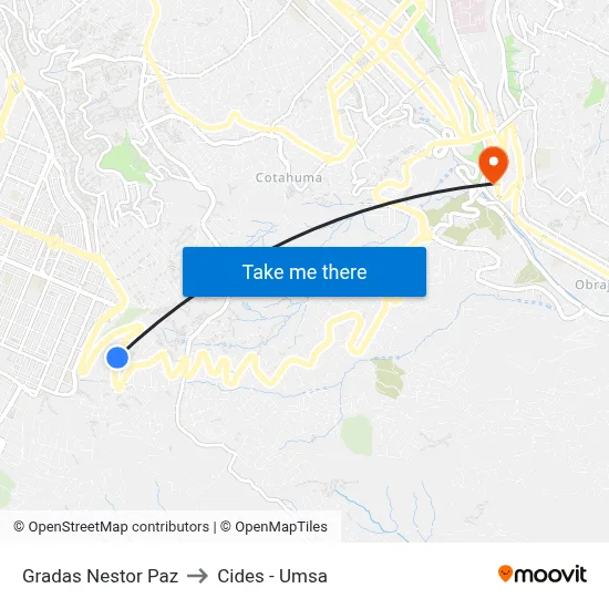 Gradas Nestor Paz to Cides - Umsa map