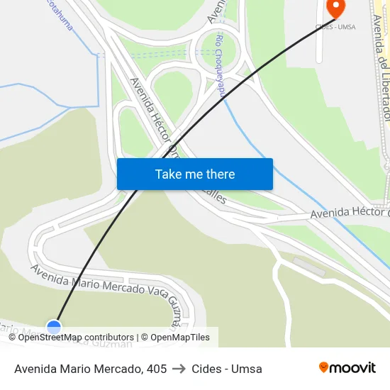 Avenida Mario Mercado, 405 to Cides - Umsa map