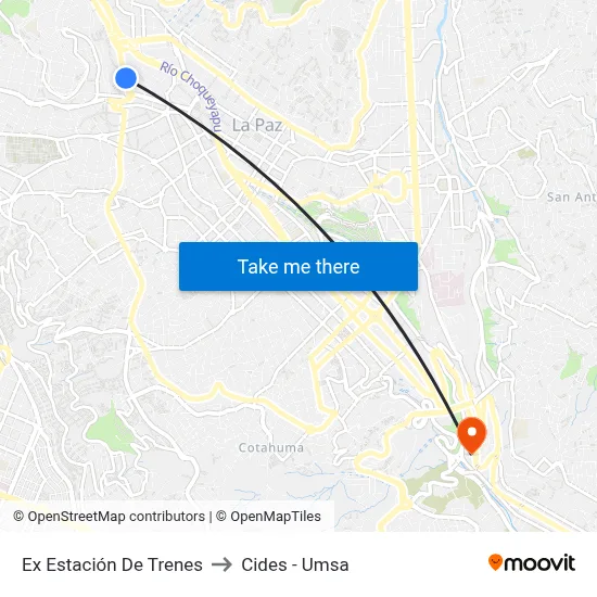 Ex Estación De Trenes to Cides - Umsa map