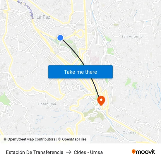 Estación De Transferencia to Cides - Umsa map
