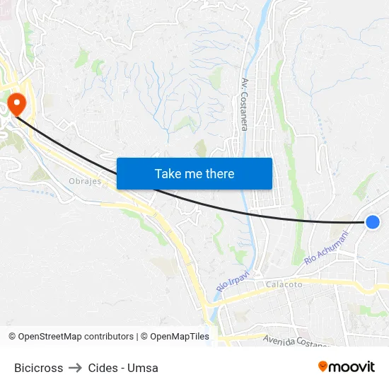 Bicicross to Cides - Umsa map