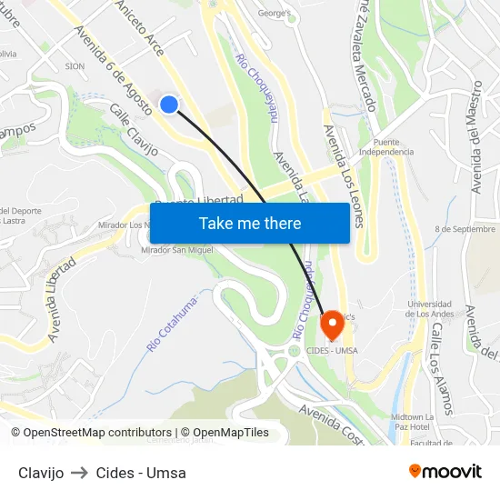 Clavijo to Cides - Umsa map