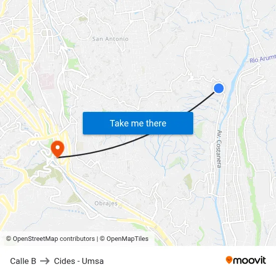 Calle B to Cides - Umsa map