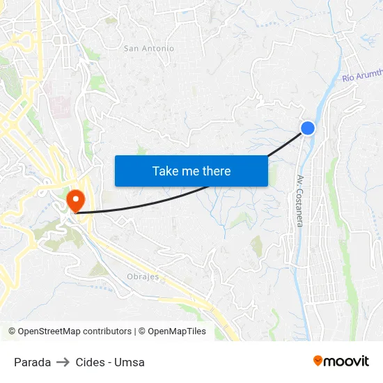 Parada to Cides - Umsa map