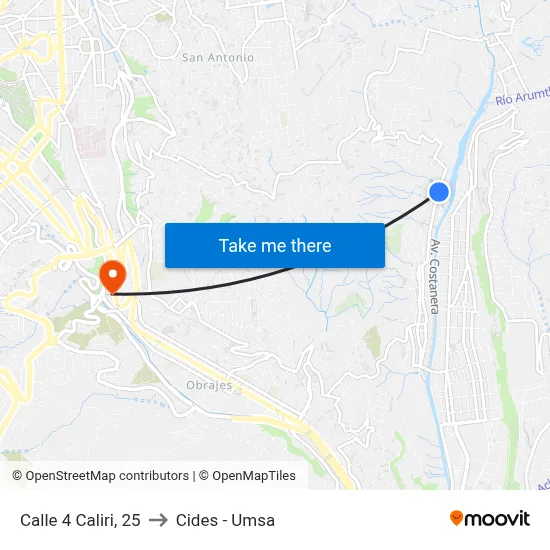 Calle 4 Caliri, 25 to Cides - Umsa map