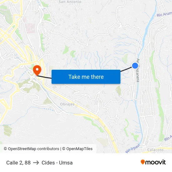 Calle 2, 88 to Cides - Umsa map