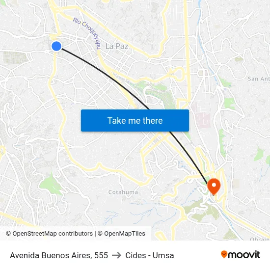 Avenida Buenos Aires, 555 to Cides - Umsa map