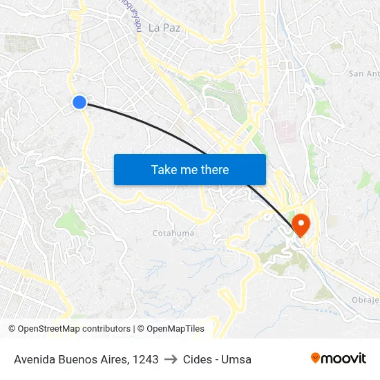 Avenida Buenos Aires, 1243 to Cides - Umsa map