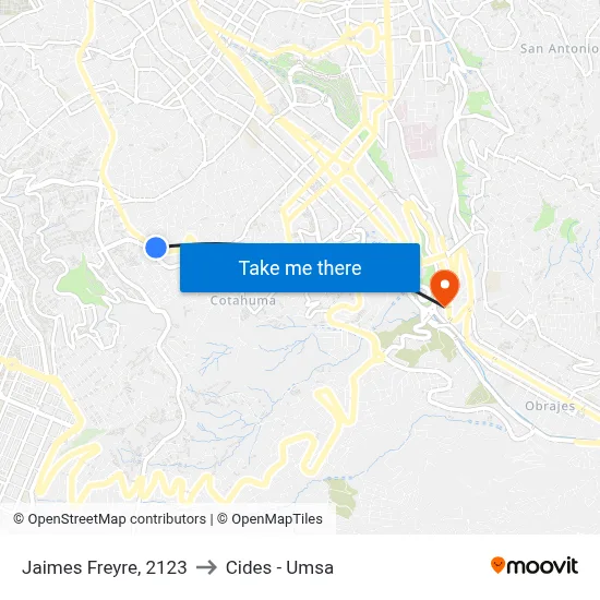Jaimes Freyre, 2123 to Cides - Umsa map
