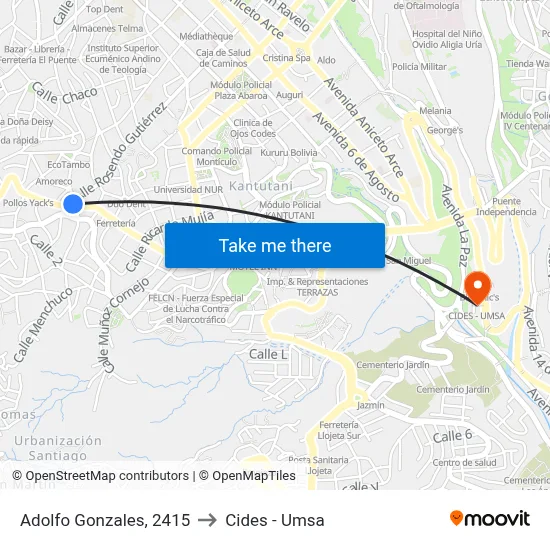 Adolfo Gonzales, 2415 to Cides - Umsa map