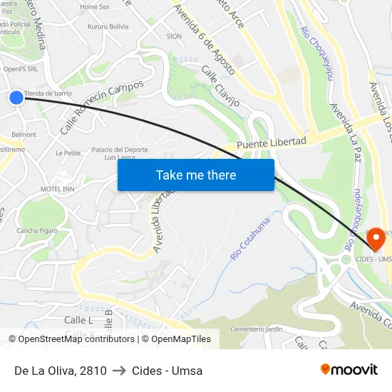 De La Oliva, 2810 to Cides - Umsa map