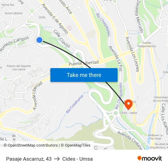 Pasaje Ascarruz, 43 to Cides - Umsa map