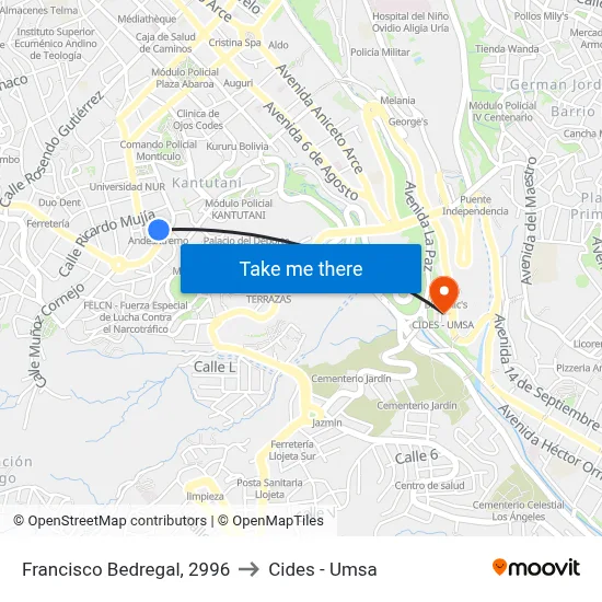 Francisco Bedregal, 2996 to Cides - Umsa map