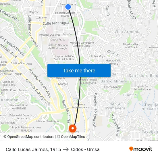 Calle Lucas Jaimes, 1915 to Cides - Umsa map