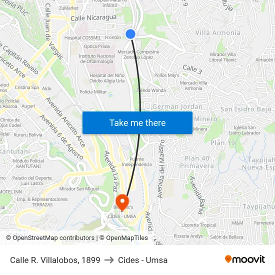 Calle R. Villalobos, 1899 to Cides - Umsa map