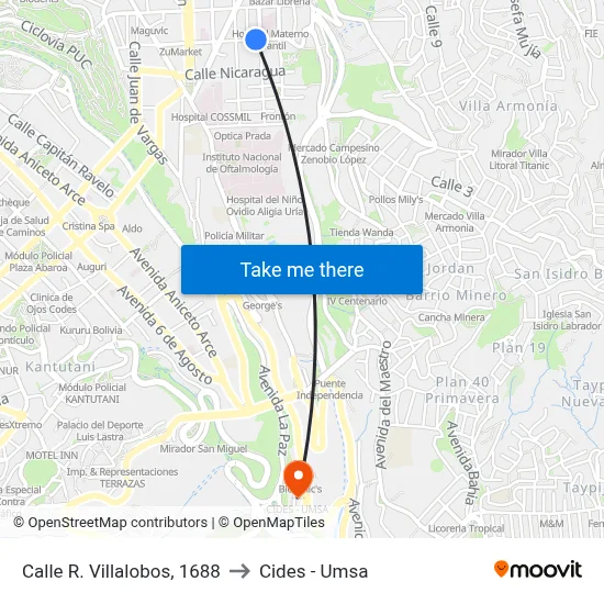 Calle R. Villalobos, 1688 to Cides - Umsa map