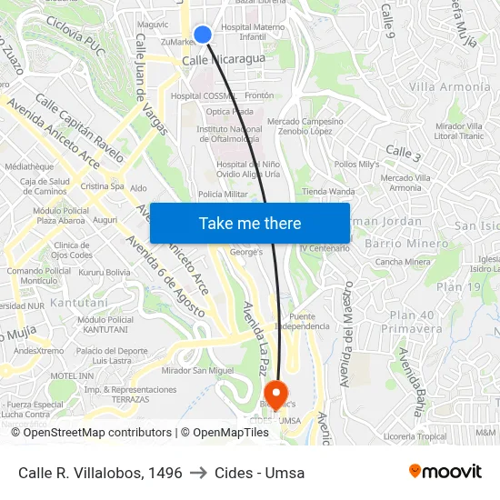Calle R. Villalobos, 1496 to Cides - Umsa map