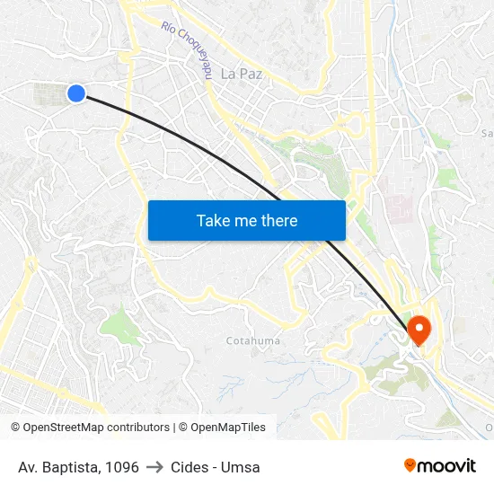 Av. Baptista, 1096 to Cides - Umsa map