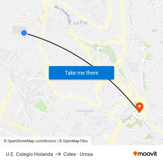 U.E. Colegio Holanda to Cides - Umsa map