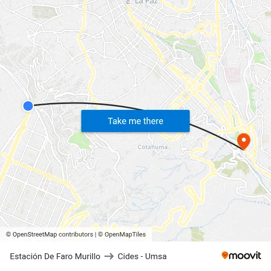 Estación De Faro Murillo to Cides - Umsa map