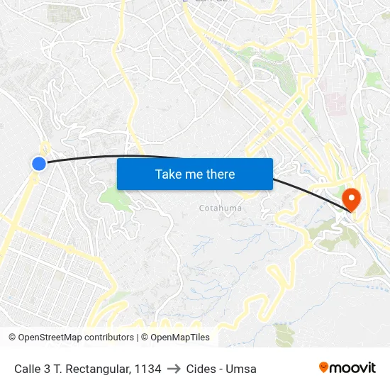 Calle 3 T. Rectangular, 1134 to Cides - Umsa map