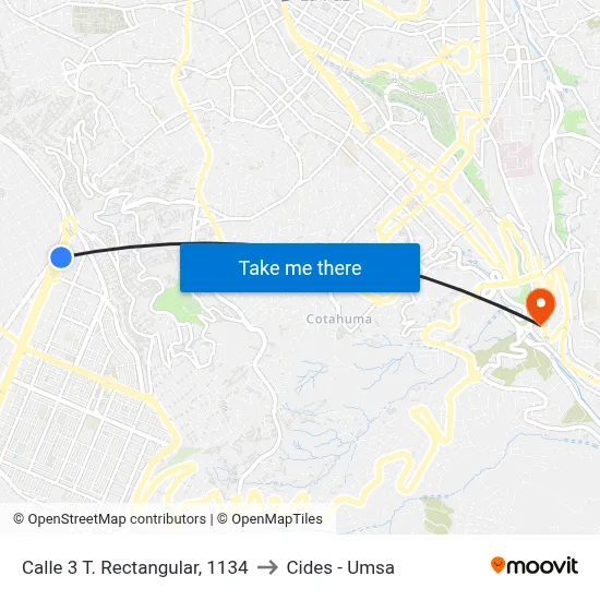 Calle 3 T. Rectangular, 1134 to Cides - Umsa map