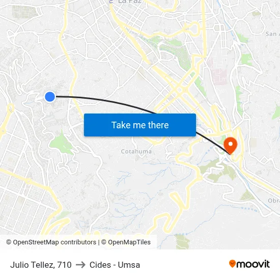 Julio Tellez, 710 to Cides - Umsa map