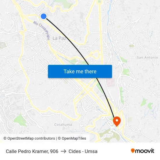 Calle Pedro Kramer, 906 to Cides - Umsa map