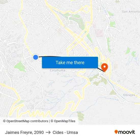 Jaimes Freyre, 2090 to Cides - Umsa map