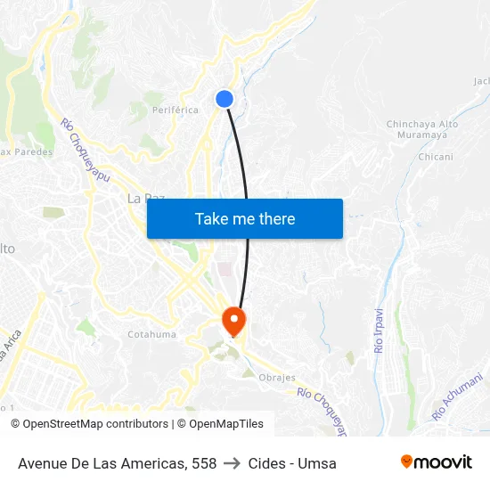 Avenue De Las Americas, 558 to Cides - Umsa map