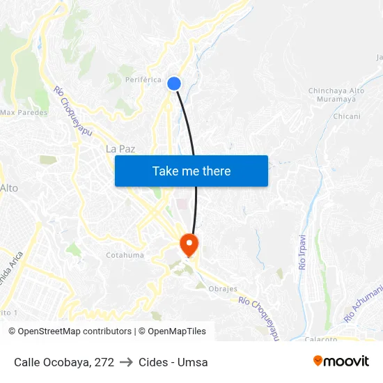Calle Ocobaya, 272 to Cides - Umsa map