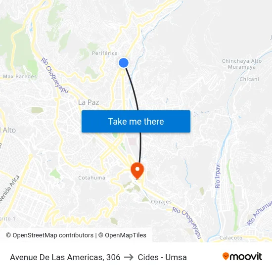 Avenue De Las Americas, 306 to Cides - Umsa map