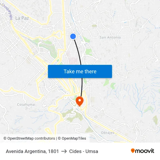 Avenida Argentina, 1801 to Cides - Umsa map