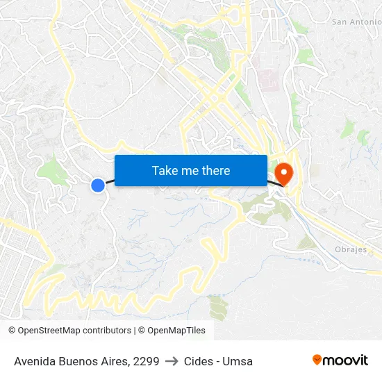 Avenida Buenos Aires, 2299 to Cides - Umsa map