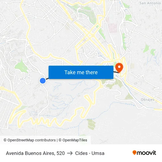Avenida Buenos Aires, 520 to Cides - Umsa map