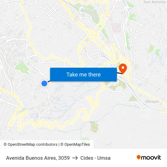 Avenida Buenos Aires, 3059 to Cides - Umsa map