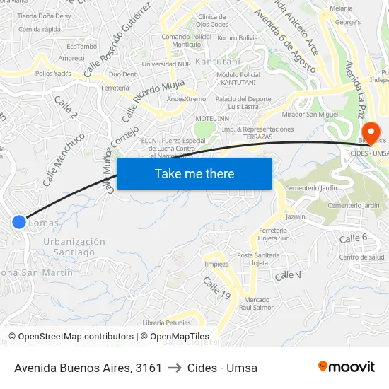 Avenida Buenos Aires, 3161 to Cides - Umsa map