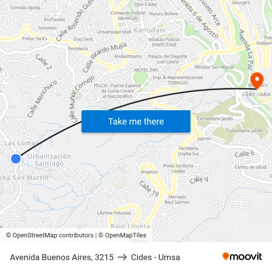 Avenida Buenos Aires, 3215 to Cides - Umsa map