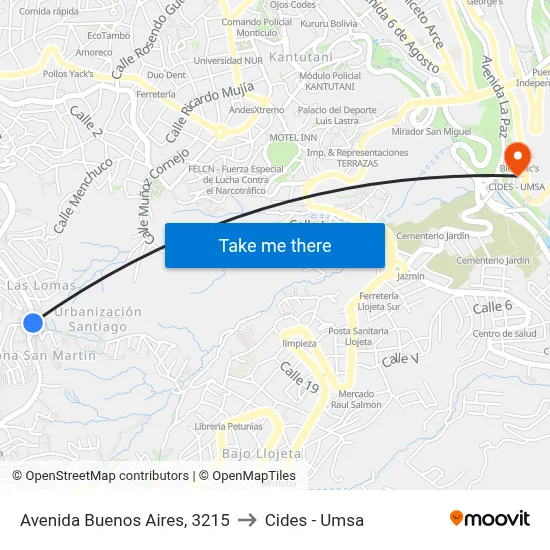 Avenida Buenos Aires, 3215 to Cides - Umsa map