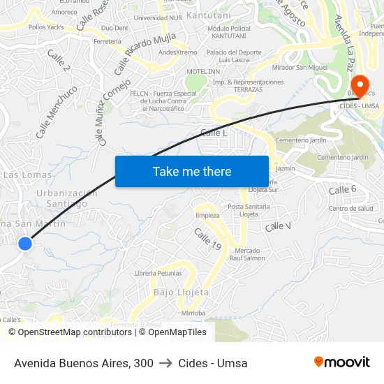 Avenida Buenos Aires, 300 to Cides - Umsa map
