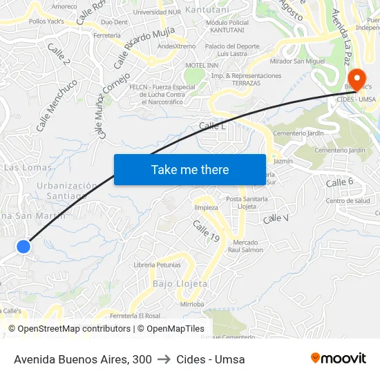 Avenida Buenos Aires, 300 to Cides - Umsa map